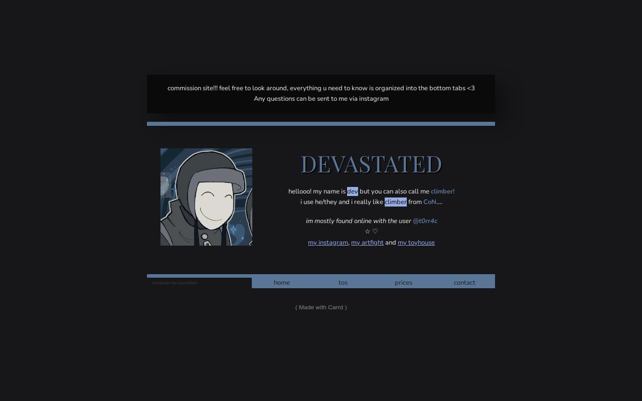 Carrd profile picture for @devastated